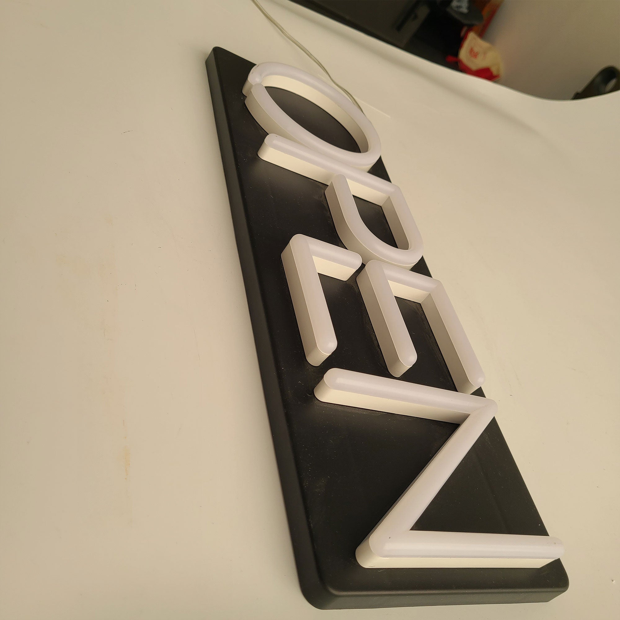 Custom Black Painted Light Box Sign – Wall Mounted LED Sign with Raised Green Acrylic Letters, 3D Illuminated Business Signage for Storefront, Office, Restaurant & Retail Branding