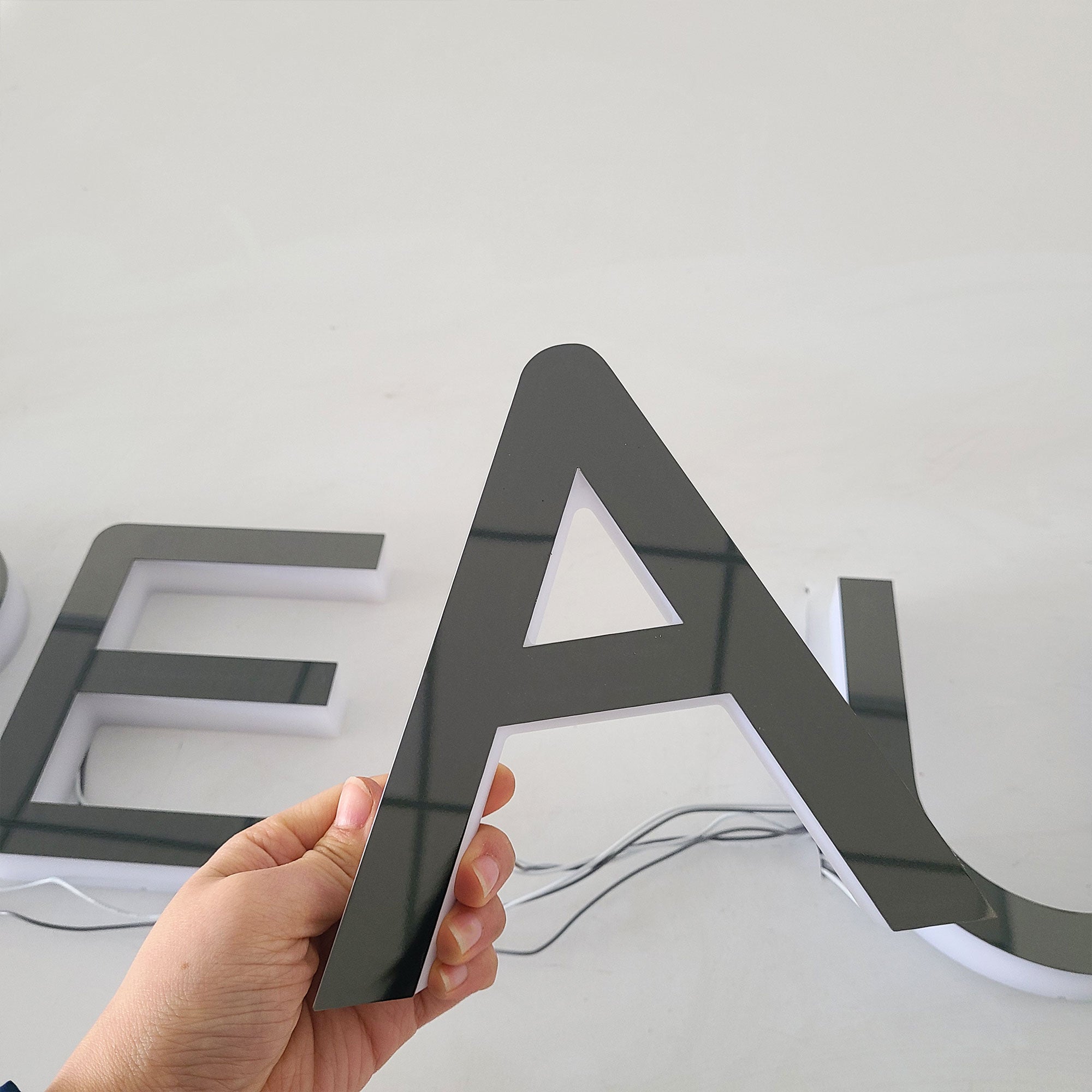 Custom Side-Lit Acrylic Letters | 3D Trimless LED Acrylic Sign | Indoor Backlit Logo Signage for Wall Branding