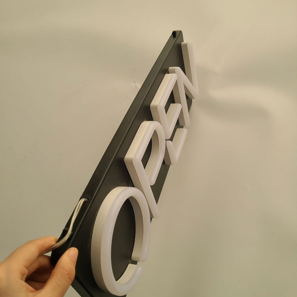 Custom Black Painted Light Box Sign – Wall Mounted LED Sign with Raised Green Acrylic Letters, 3D Illuminated Business Signage for Storefront, Office, Restaurant & Retail Branding