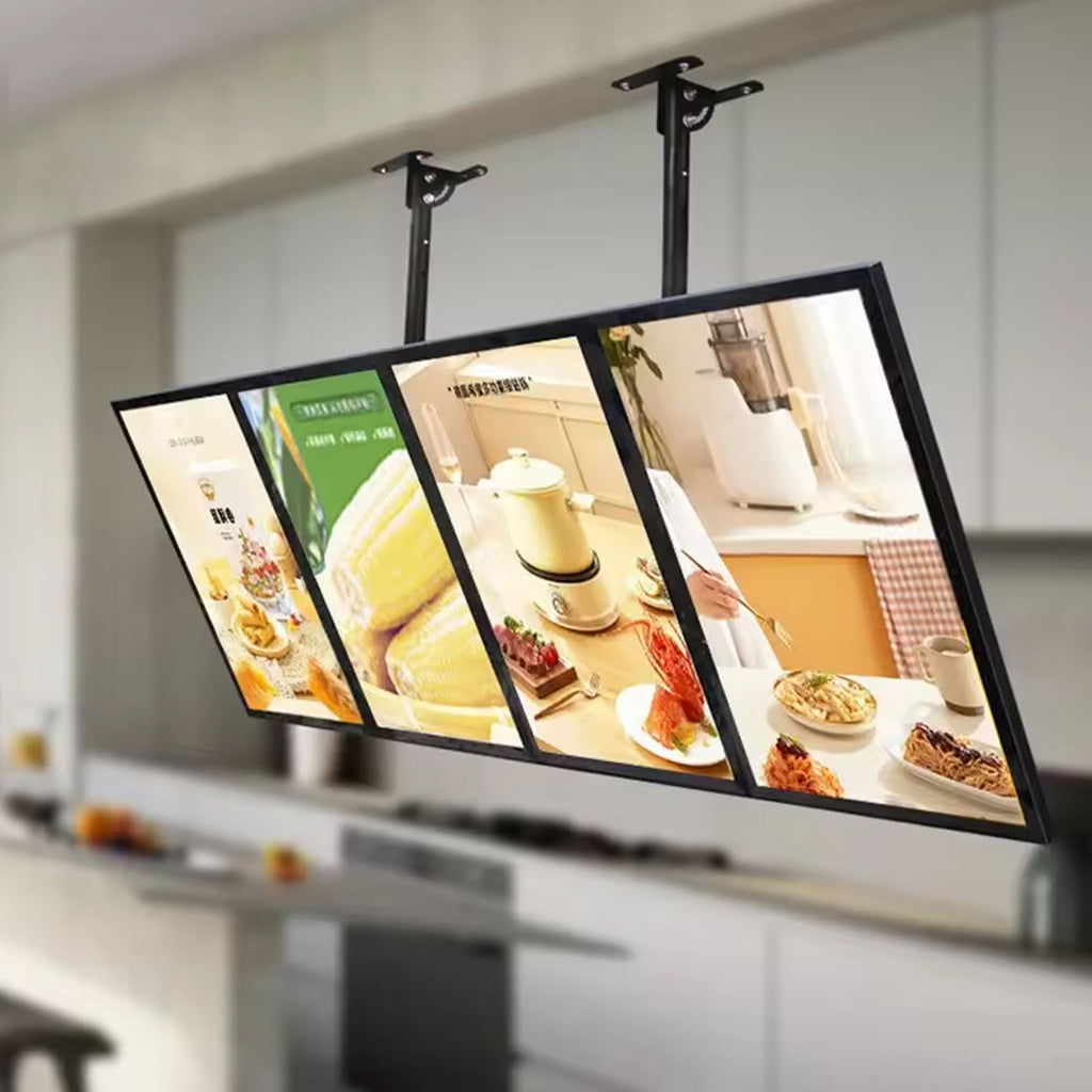 Hanging LED Ultra-Thin Light Box Aluminum Frame Poster Box Restaurant Menu Display Lightbox