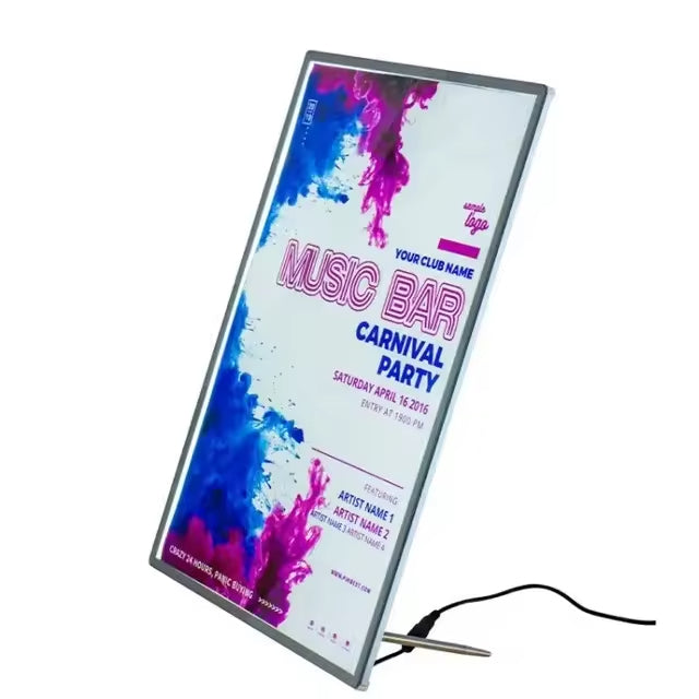 Ultra-Thin Desktop LED Lightbox | Portable Snap Frame | A4 Snap Frame Poster Display for Bars, Cafés & Retail