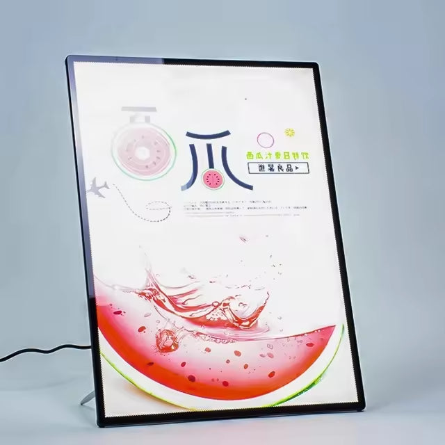 Ultra-Thin Desktop LED Lightbox | Portable Snap Frame | A4 Snap Frame Poster Display for Bars, Cafés & Retail